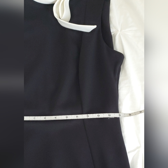 Calvin klein black sheath dress with white Bow accent - Picture 6 of 7